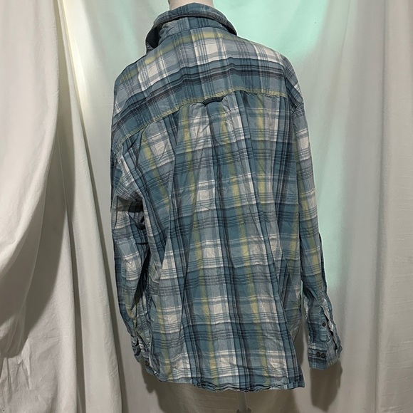 mens Blue Green white Plaid Bit & Bridle Button-Up Shirt size 2x - Picture 2 of 4